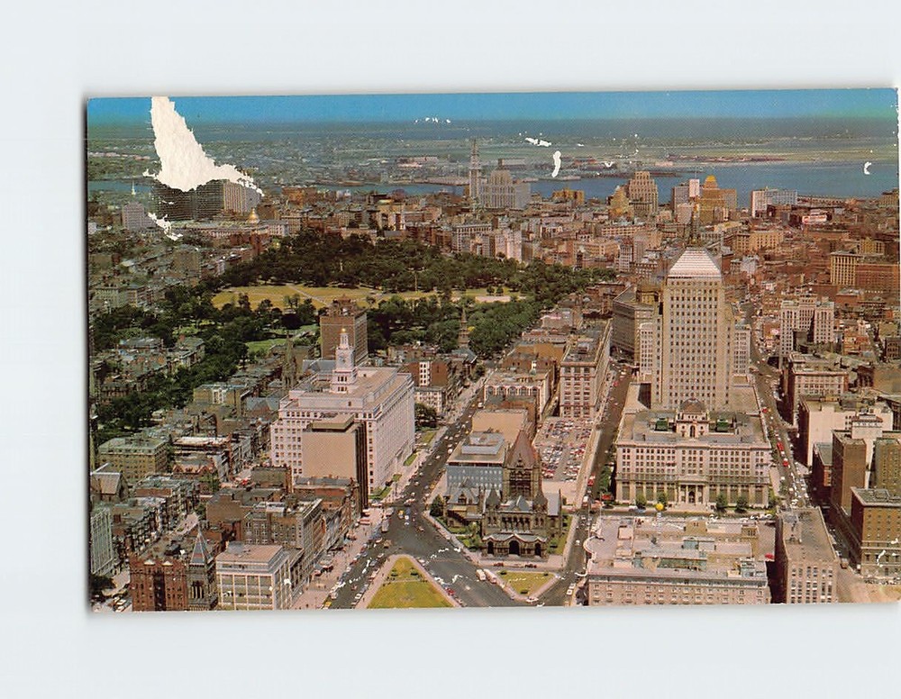 Postcard Boston Skyline And Harbor From Top Of Prudential Tower Boston MA USA