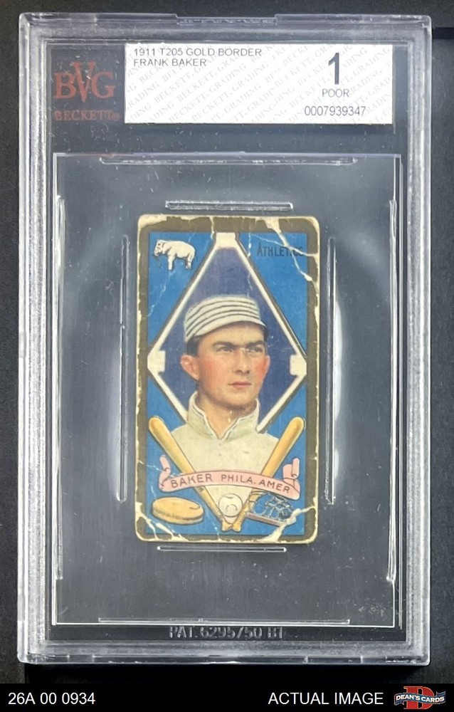 1911 T205 Home Run Baker Athletics HOF BVG 1 - POOR
