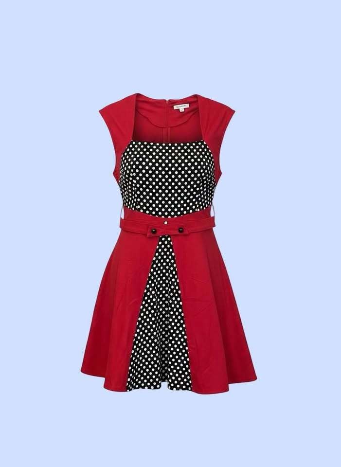 KILOLONE Red and Polka Dot Retro Dress
