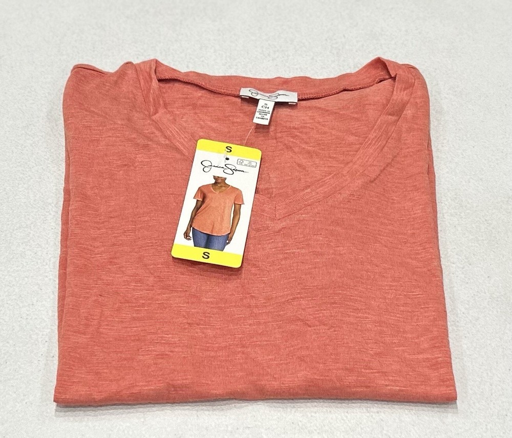 Jessica Simpson Women's Knit V-Neck Top, Pink, Size S