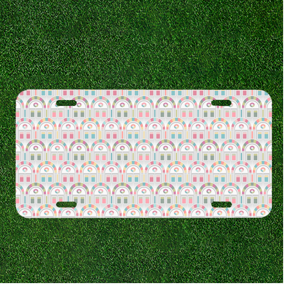 Custom Personalized Car License Plate With Seamless Pattern Background