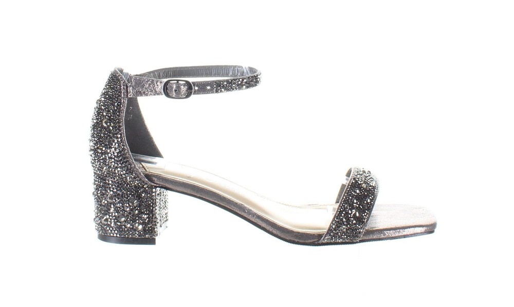 Lady Couture Dazzle Gray Ankle Strap Heels Size 7 Womens Shoes