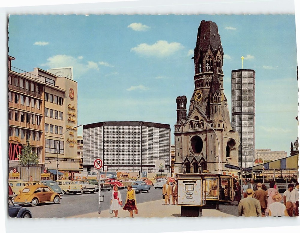 Postcard Kaiser Wilhelm Memorial Church in Berlin Germany