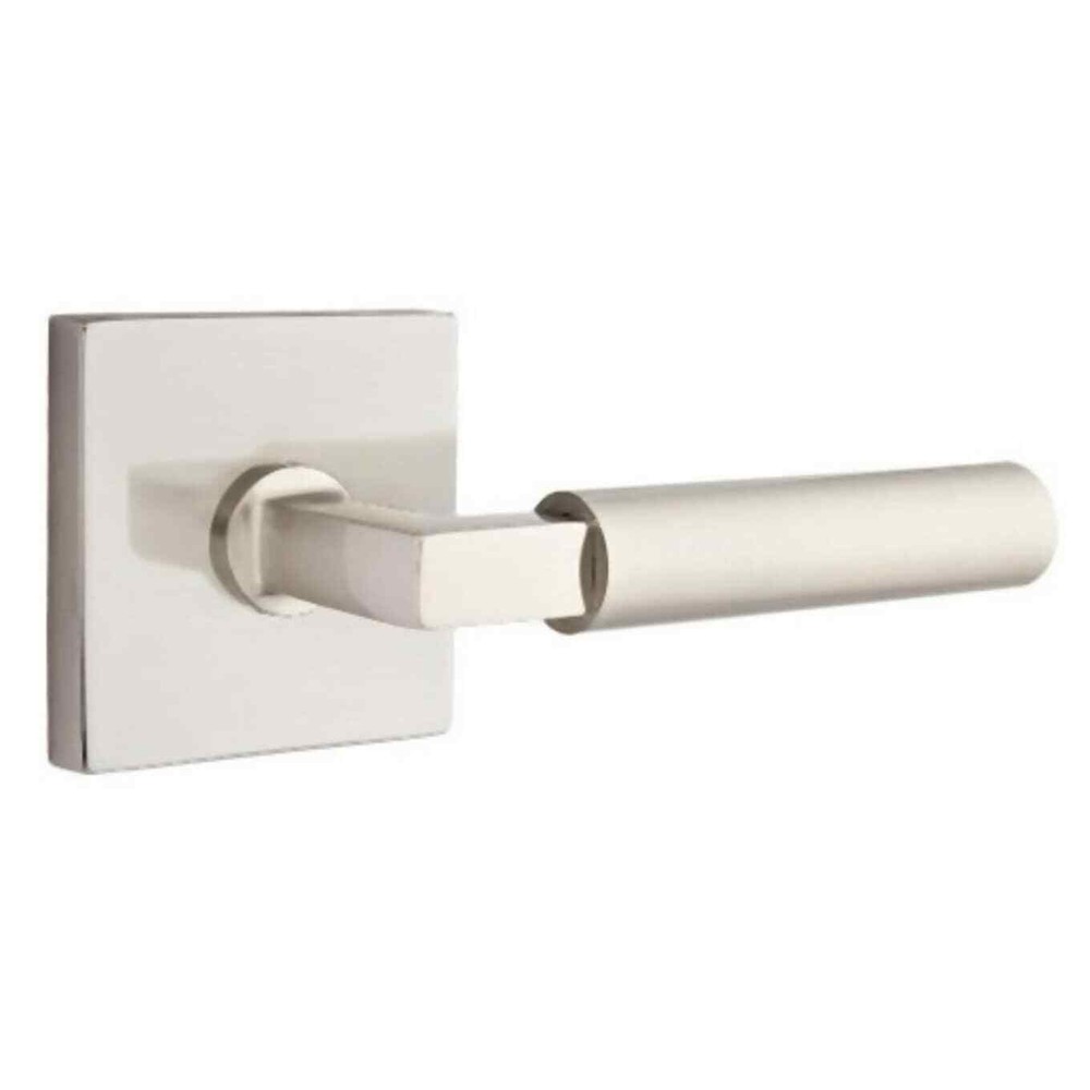 Emtek 5050HECUS15LH Dummy Lever Set Square Rose Brass Modern Satin Nickel