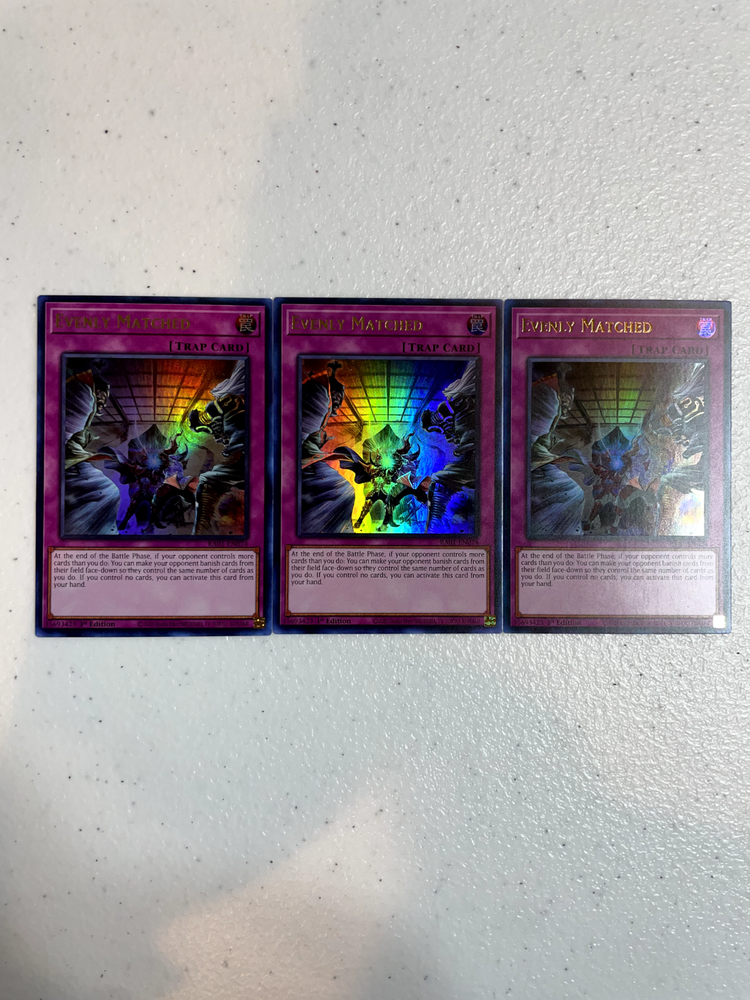 Yu-Gi-Oh! RA01-EN074 Evenly Matched Ultra Rare 3x Playset RA01