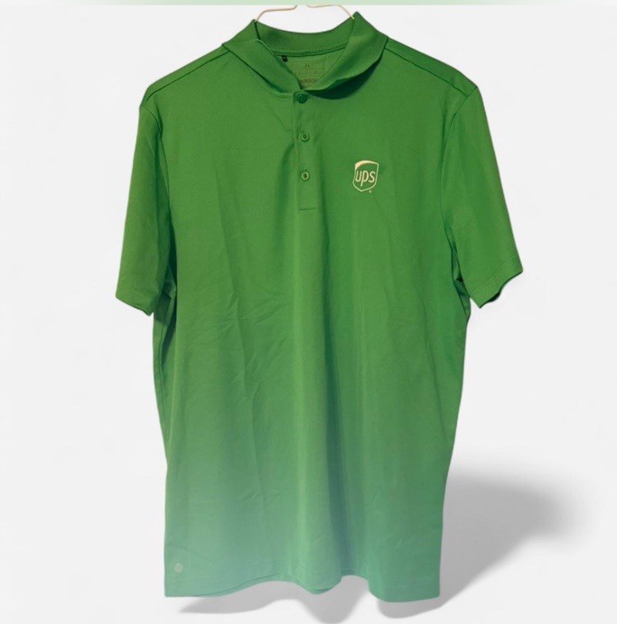 ups united parcel service Polo Collared Button Up Shirt Green XL