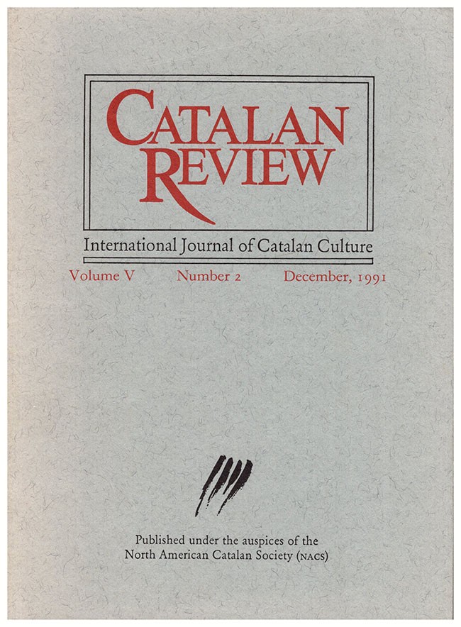 Catalan Review (Vol. V, No. 2, December 1991)