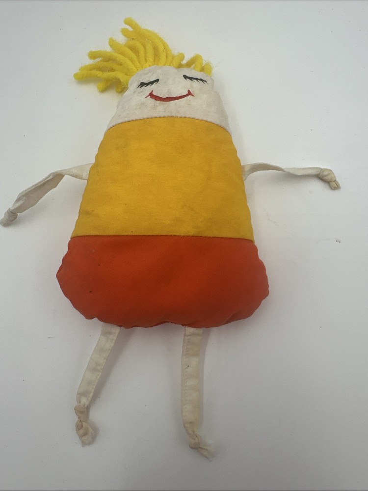 Hand Made Candy Corn with Face Arms Legs Halloween Autumn Fall Country.