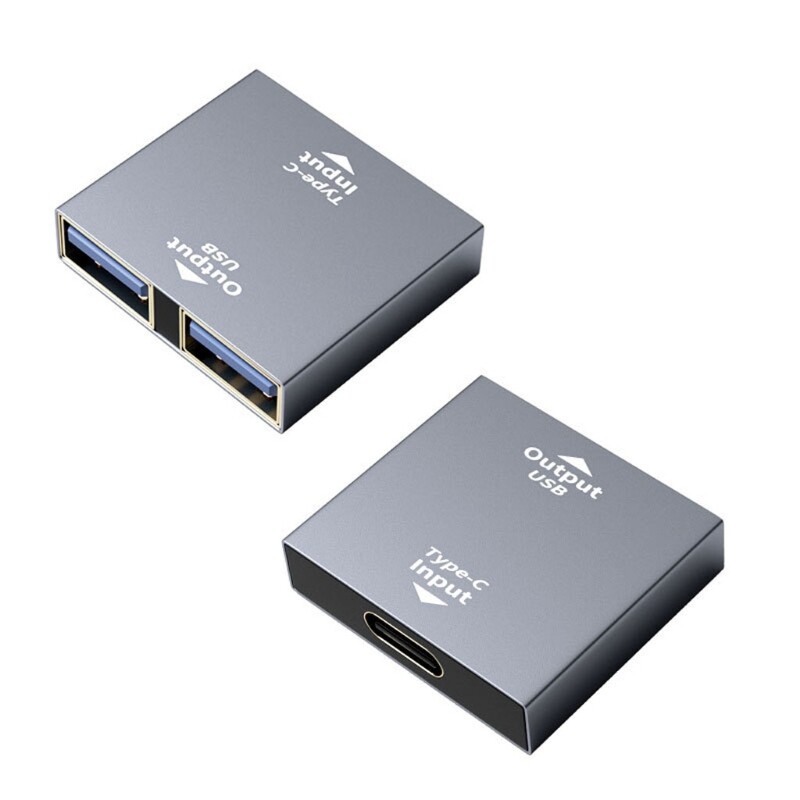 USB C Female to Dual USB Female Adapter Charging Cord