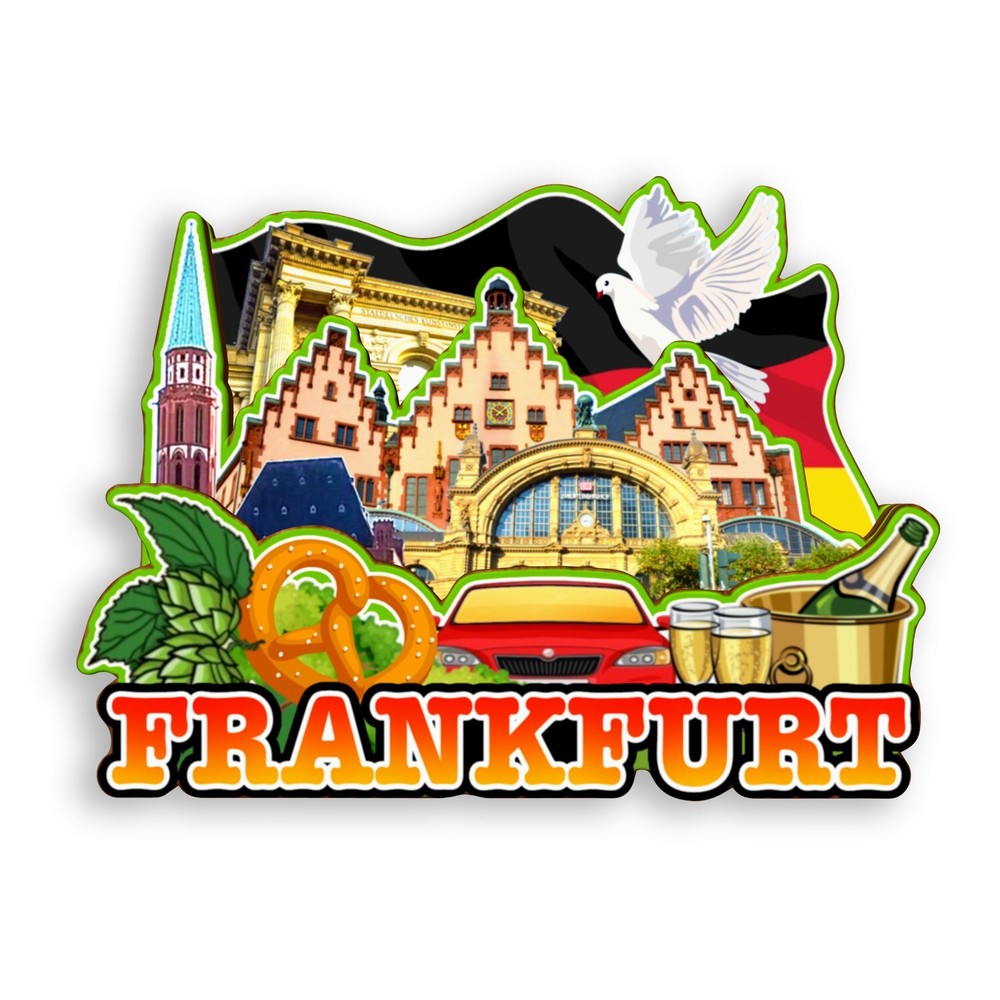 Frankfurt Germany Refrigerator magnet 3D travel souvenirs wood craft gifts