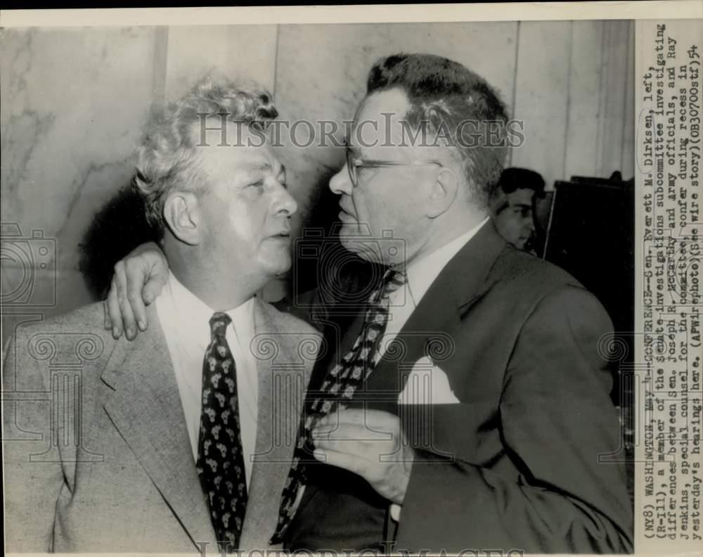 1954 Press Photo Senator Everett Dirksen and Ray Jenkins in Washington, D.C.