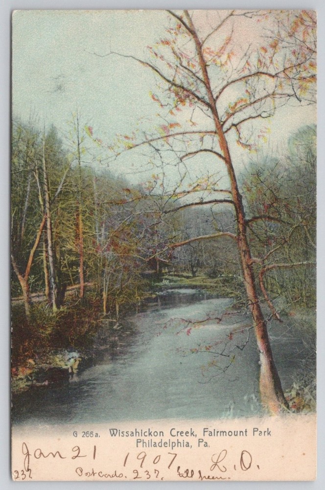 Wissahickon Creek Fairmount Park Philadelphia PA 1907 Rotograph Postcard