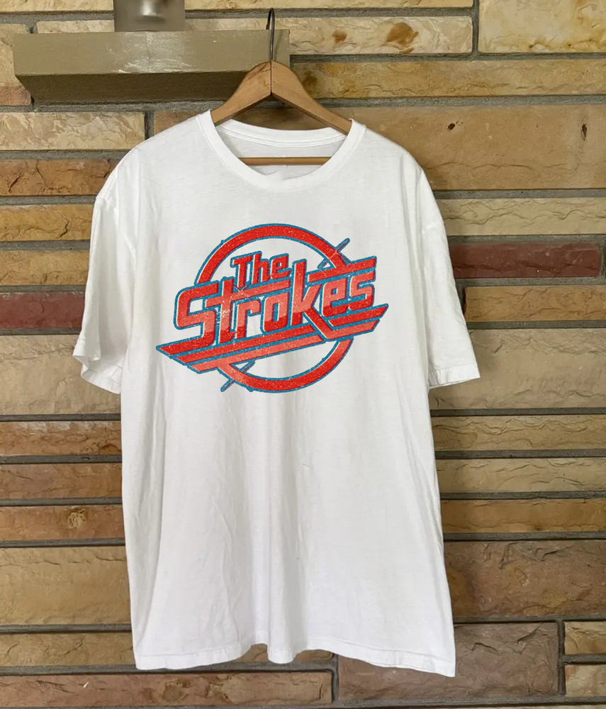 The Strokes Logo Rock Shirt, Music Band Unisex White Shirt S-5XL