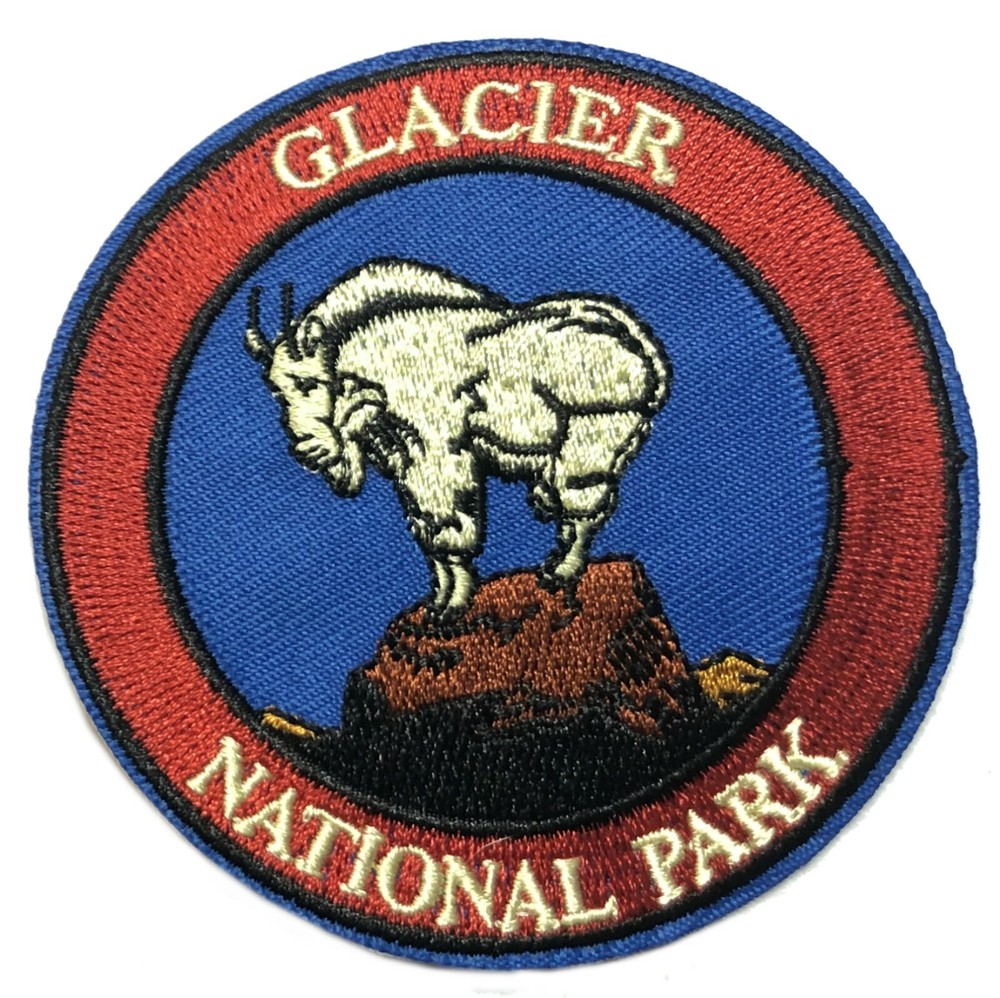 Glacier National Park Ram Patch Embroidered Iron-on Applique Wander Souvenir