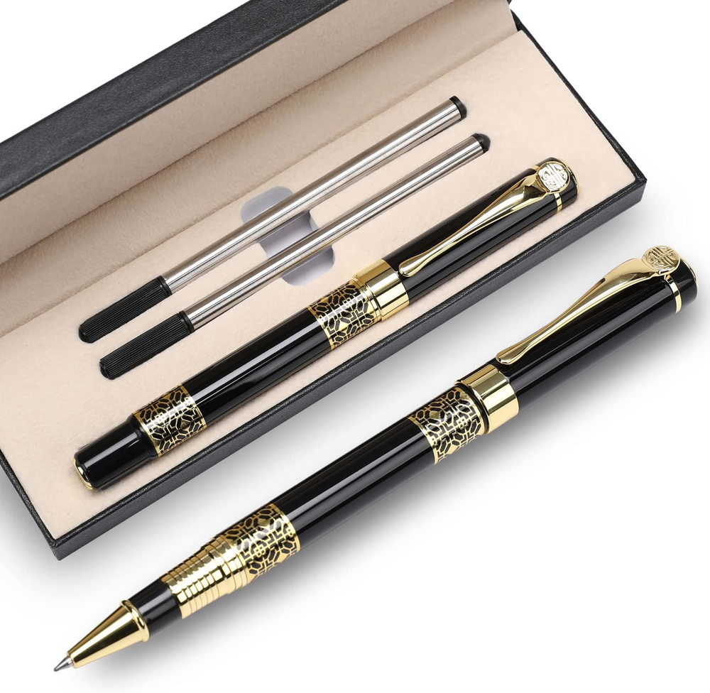Luxury Black Ballpoint Pen Refill Gift Set for Men & Women Professional Office