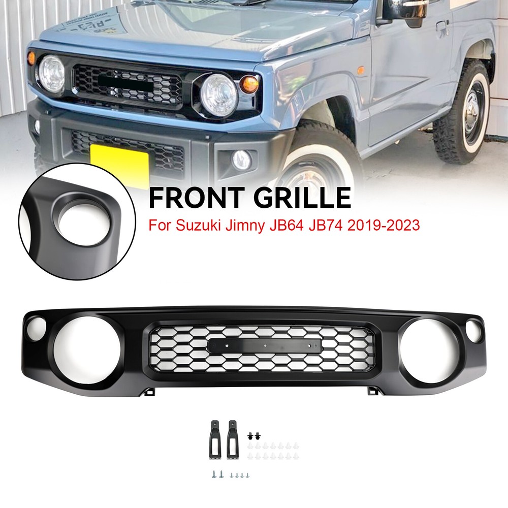 Honeycomb Front Bumper Grill Grille Fit Suzuki Jimny JB74 2019-2023 Black