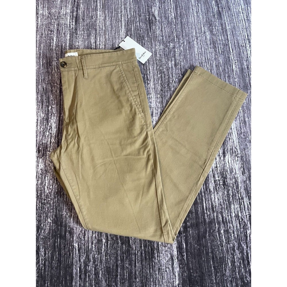 Goodfellow & Co Mens Chino Slim Fit Henn Pants Khaki Size 32W x 32L Straight Cut
