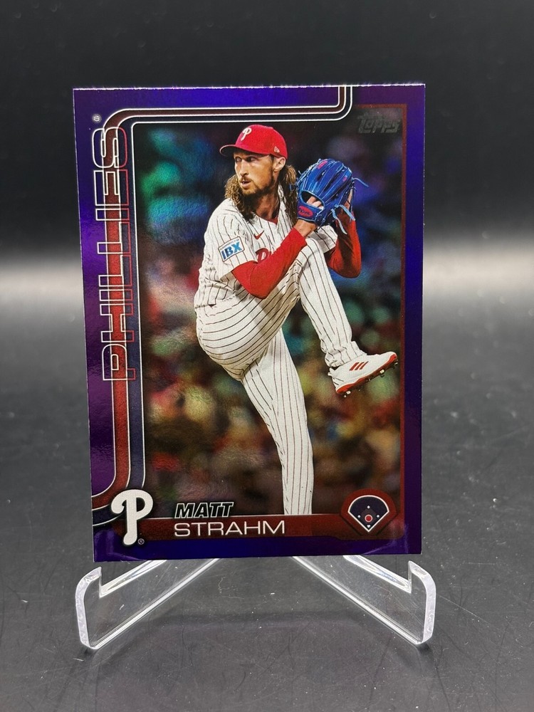 2025 Topps Series 2 Matt Strahm Purple Foil /250 Phillies Baseball Card