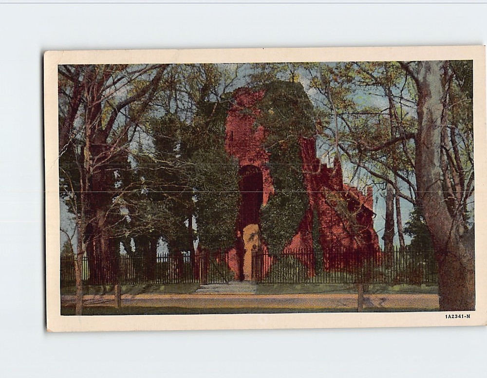 Postcard Church & Graveyard Jamestown Virginia USA