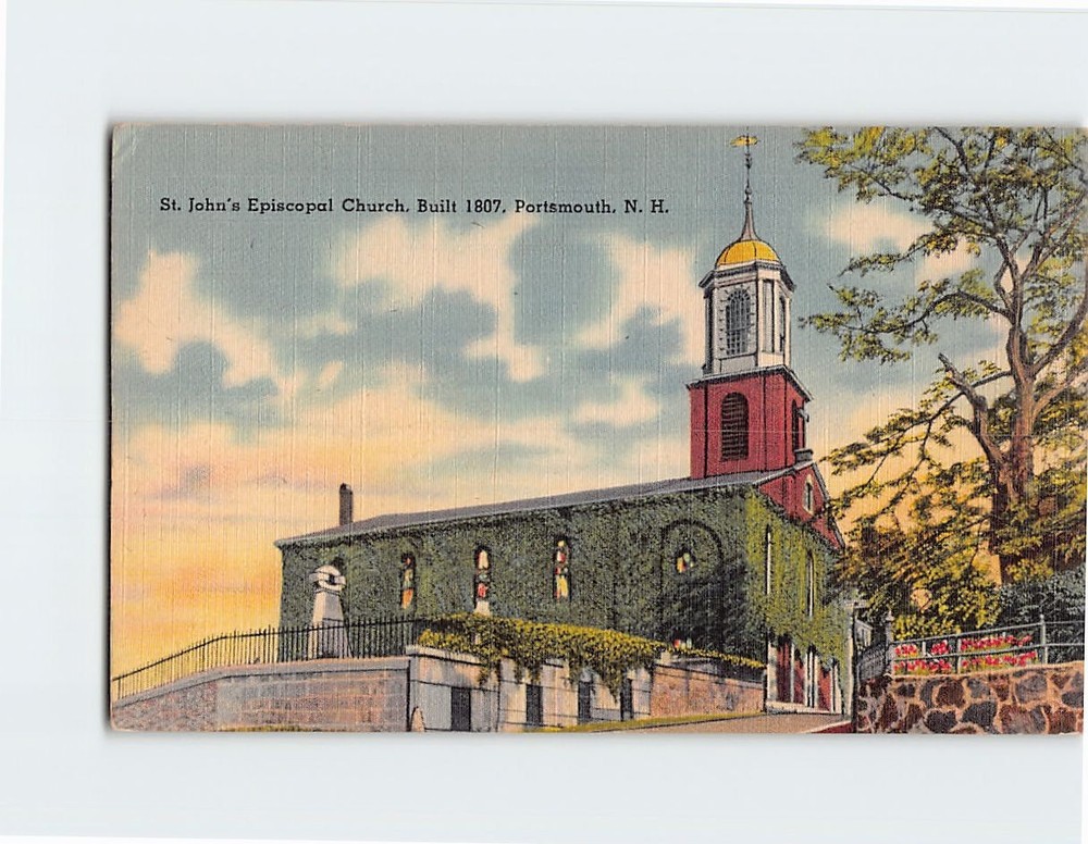 Postcard St. John's Episcopal Church Portsmouth NH USA