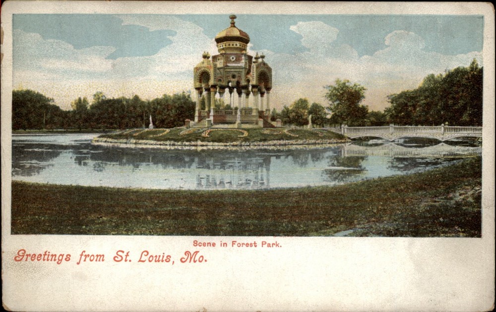 Greetings From St Louis Missouri Forest Park vintage postcard s925