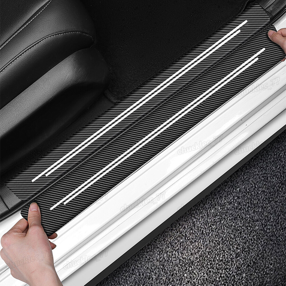 4pcs Car Auto Door Plate Sill Scuff Cover Anti Scratch Decal Sticker Protector