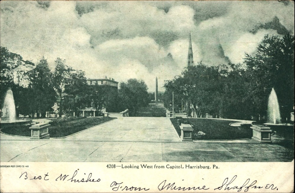 Harrisburg Pennsylvania PA looking West from Capitol Building ~ UDB c1905