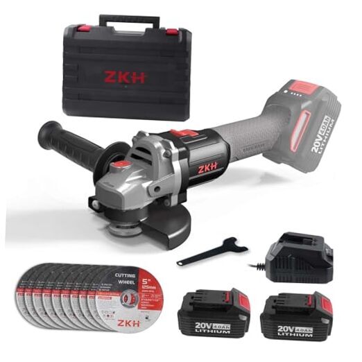 20V Angle Grinder Cordless, 8500 RPM Brushless Motor, 4‑1/2 Inch Power Angle