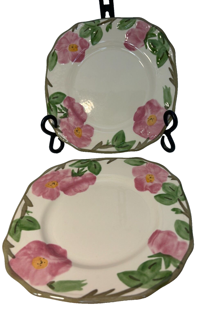 2 Vintage 1995 Franciscan Desert Rose Salad Plates Johnson Bros England Square