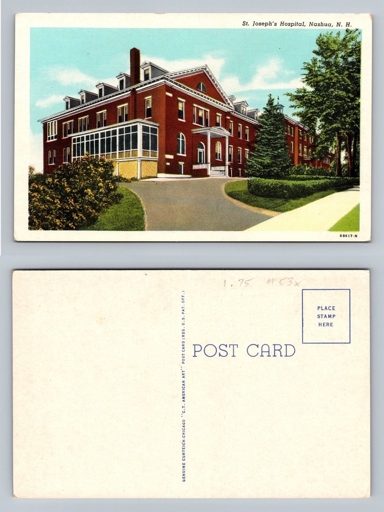 Nashua, NH-New Hampshire, St Josephs Hospital View PC Vintage Postcard