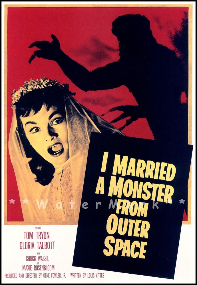 1958 I Married A Monster From Outer Space Vintage Sci-Fi Movie Poster Print  