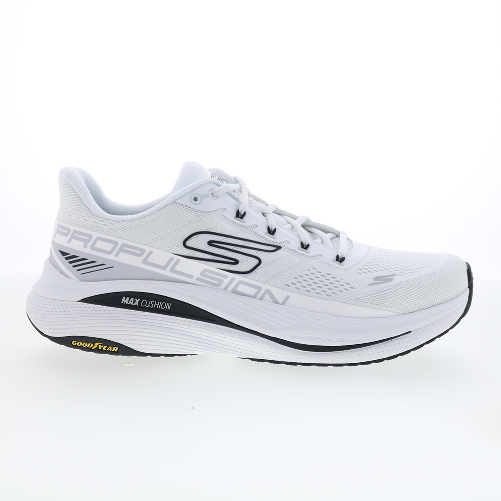 Skechers Max Cushioning Propulsion Mens White Athletic Running Shoes