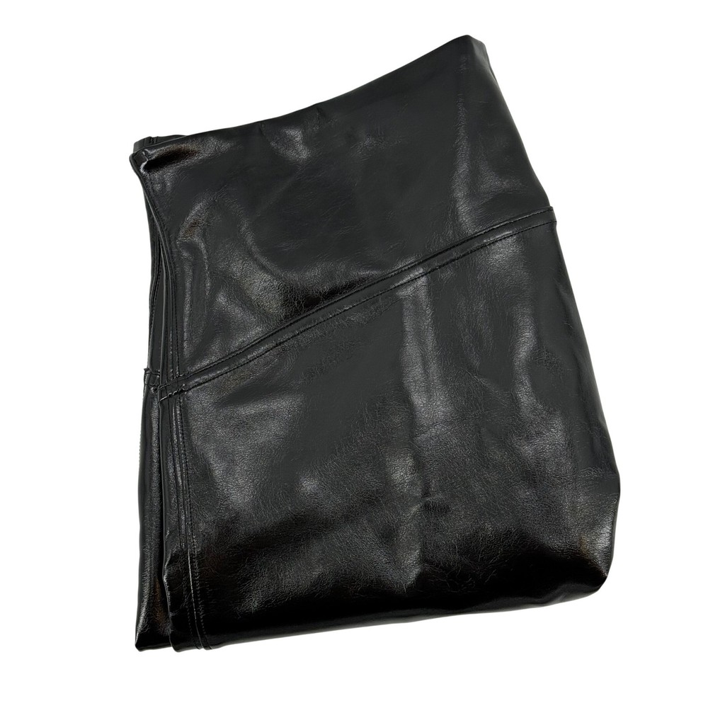 SPANX Petite Faux Leather Leggings XL High Waist Shaping Black Pants