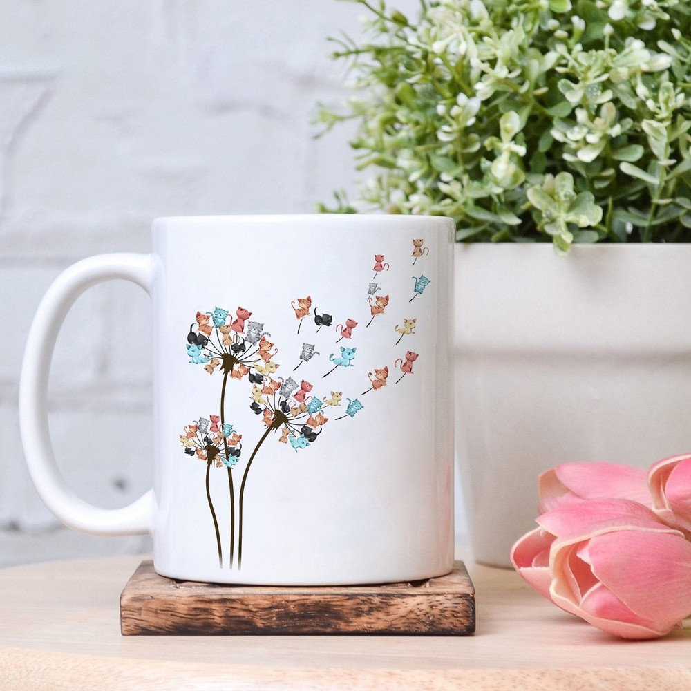 Cats Flower Mugs Cat Mug Cute Cat Mug Pet Lovers Gift Personalized Coffee Mug