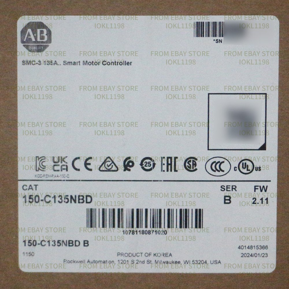 150-C135NBD SMC-3 135A.. Smart Motor Controller New Factory Sealed Allen Bradley