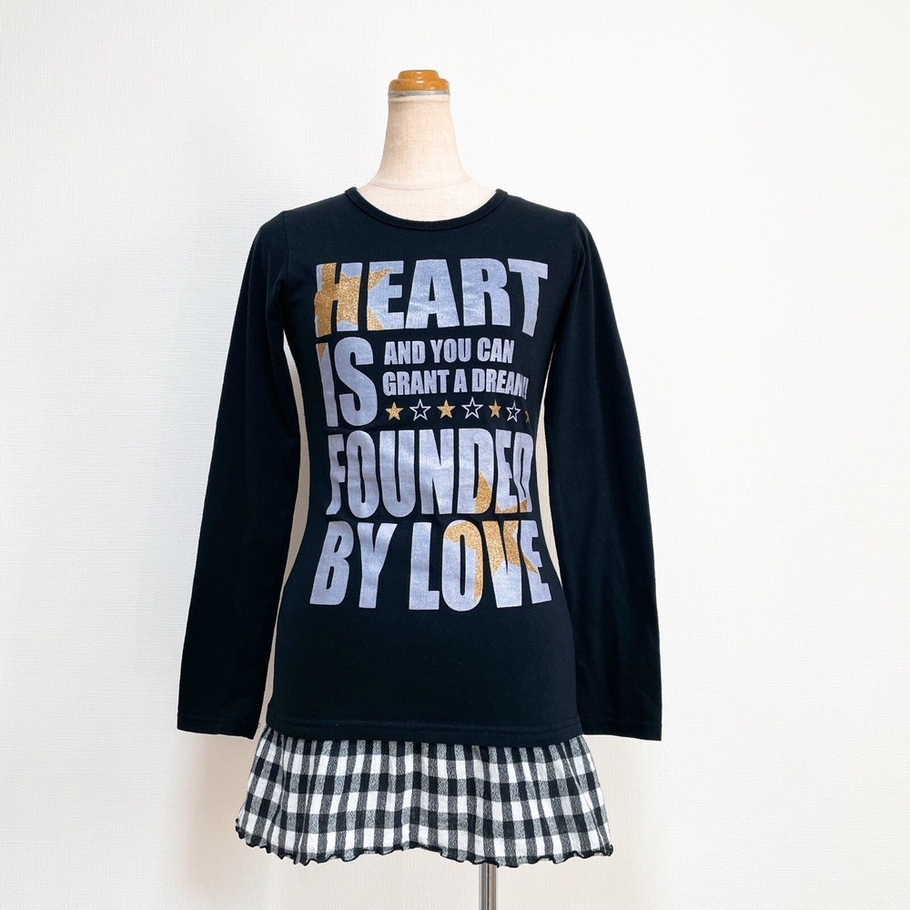 Material Blue bis Glitter Print T-shirt Black Teens Gal GYARU Grunge Y2K 00s