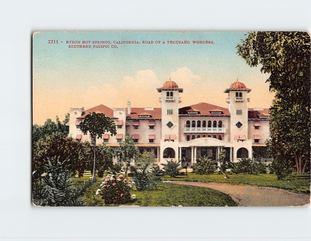 Postcard Road Of A Thousand Springs Wonders Byron Hot Springs California USA