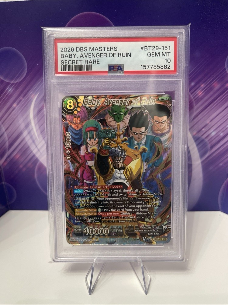 Dragon Ball Super Masters Baby, Avenger of Ruin SCR Fearsome Rivals PSA 10