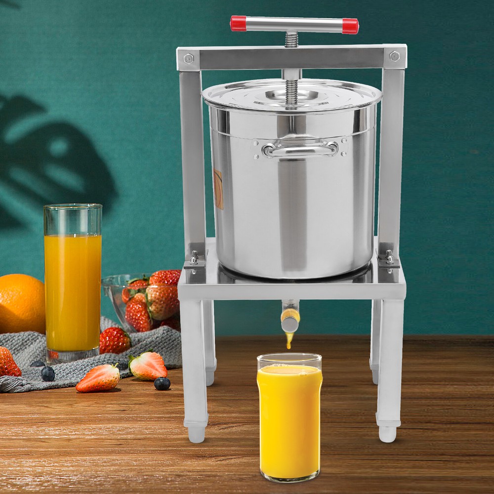 Grape Press 3.5 Gallon Stainless Steel Fruit Wine Press with Height Adjustable