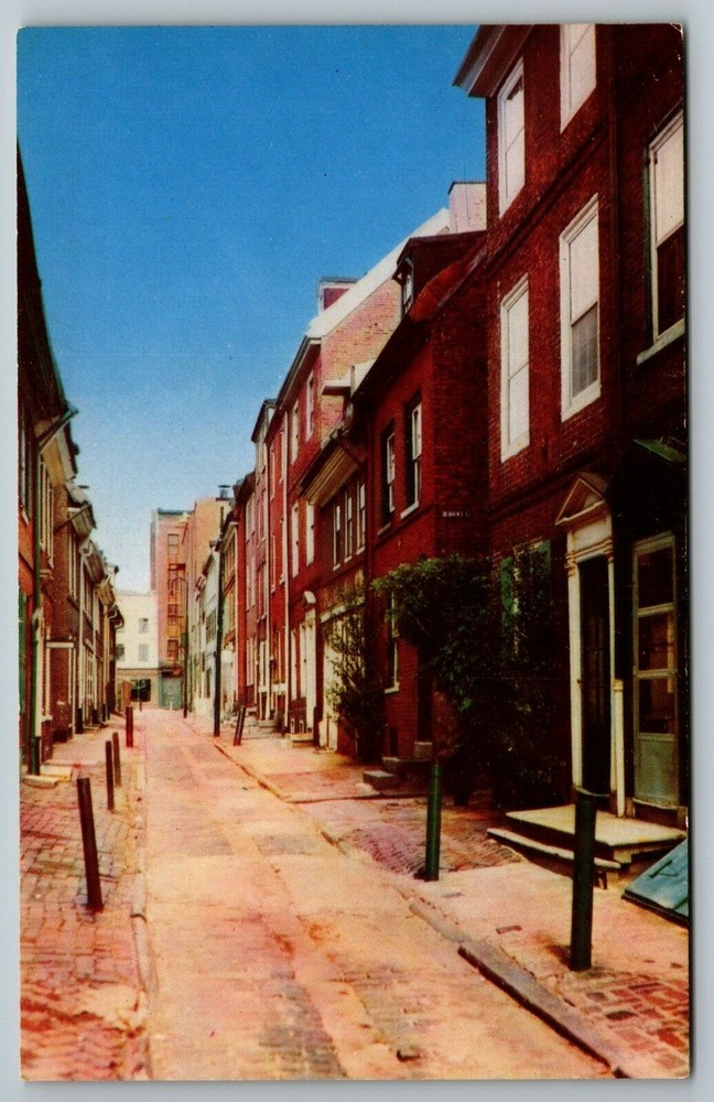 Elfreth's Alley Philadelphia Pennsylvania Vtg Postcard