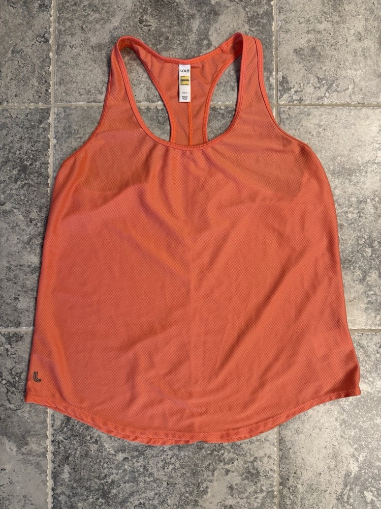 Lole Women’s Orange Tank Top Racerback Workout Yoga Size Medium