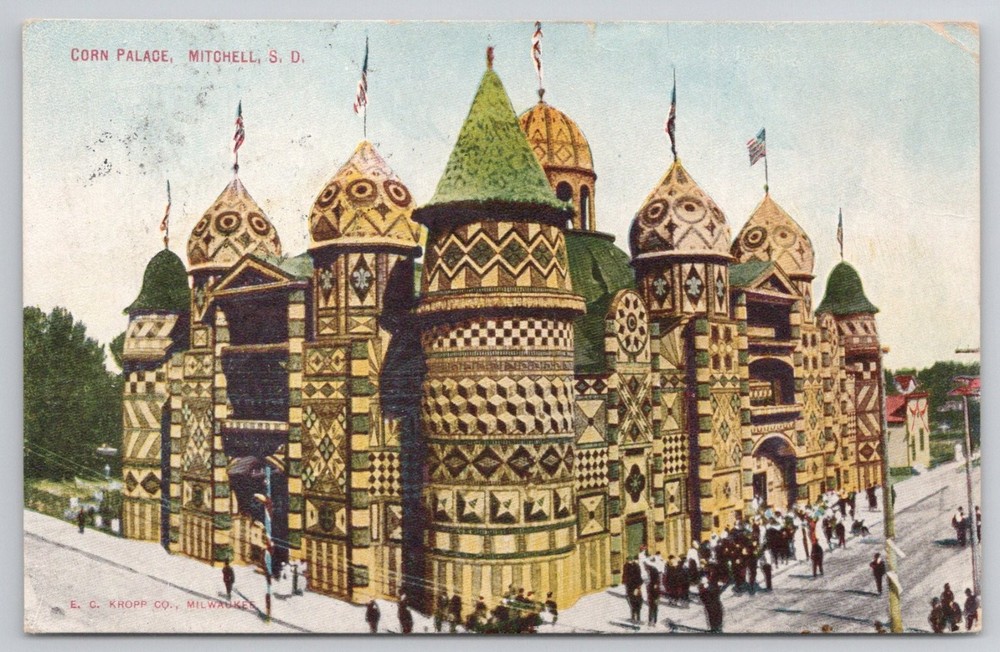 Vintage Corn Palace Mitchell SD Postcard 1909 E.C. Kropp Co. Undivided Back
