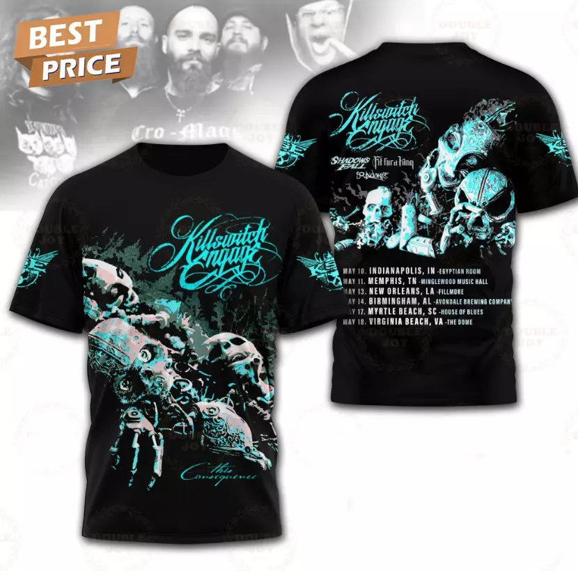 Killswitch Engage Shadows Fall Tour 2025 AOP 3D T-shirt men SG820