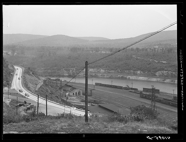 Photo:Upper Mauch Chunk Pennsylvania 1940 Lehigh River Railroad Yards