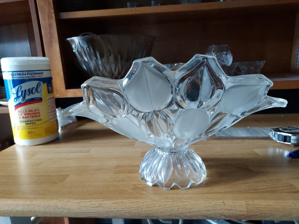 Vintage Pedestal Fruit Bowl Clear Tulip Design Glass