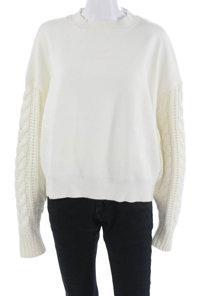Zara Unisex Pullover Sweater Crew Neck Long Sleeve White Size SFree Shipping in US $100+ Orders | $6.95 Orders Below