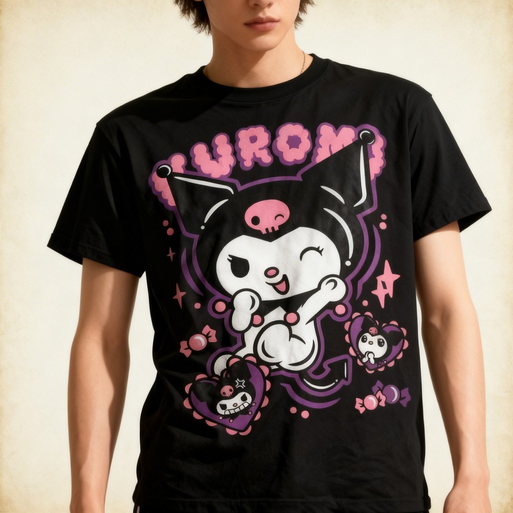 Kuromi T-Shirt My Melody and Kuromi Sanrio Anime Manga Girl Kawai Shirt All Size