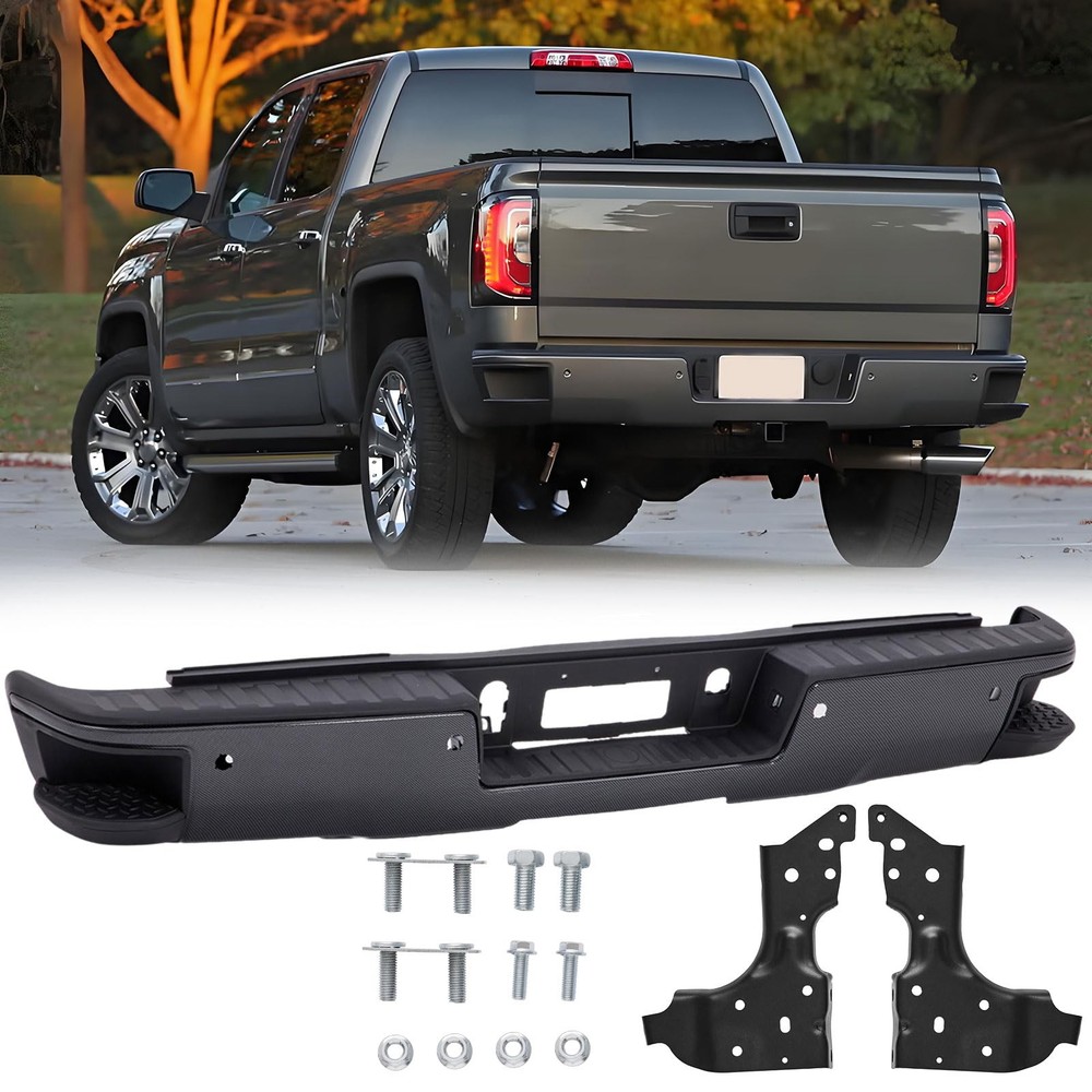Rear Step Bumper Assembly Compatible with 2014 - 2018 Silverado GMC Sierra