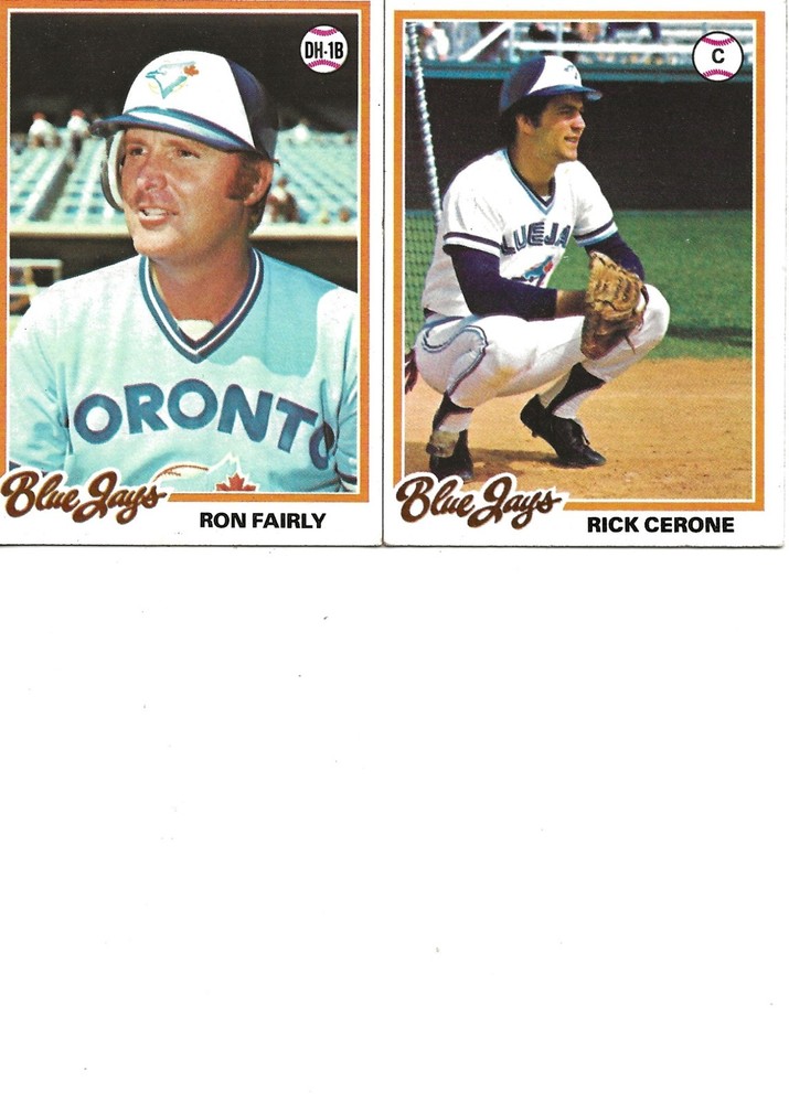 1978 Topps Blue Jays Rick Cerone And Ron Fairly