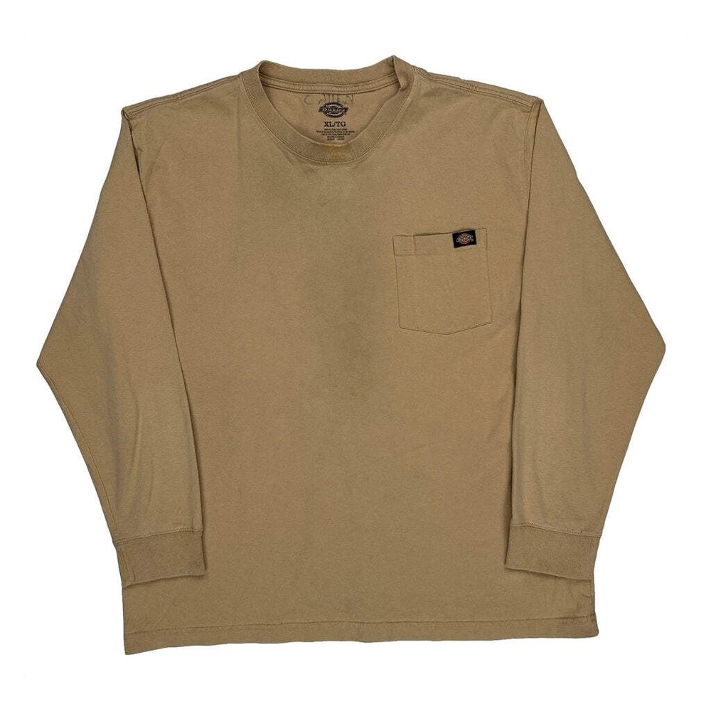 Dickies Long Sleeve T-Shirt - XL Beige Cotton